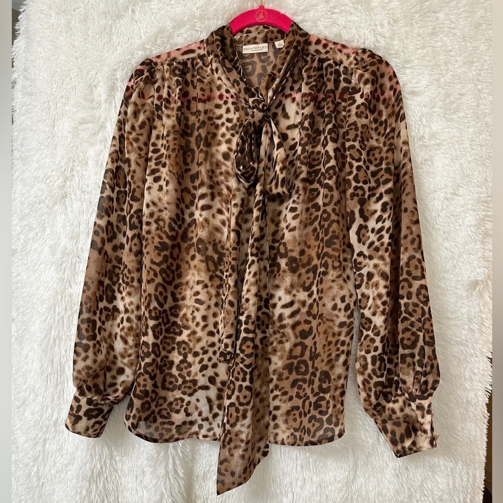 New York and Company Eva Mendes Leopard Blouse